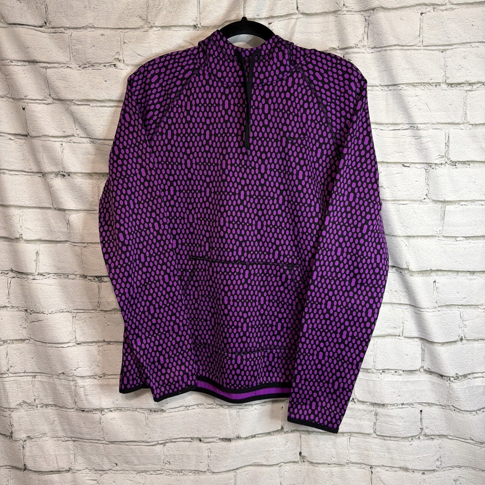 NIKE Women's THERMA-FIT Purple Dots Training Hoodie Pullover‎ sz Medium